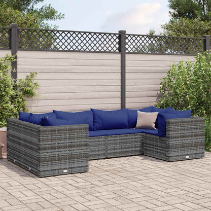 6-Delige Loungeset Met Kussens Poly Rattan 1