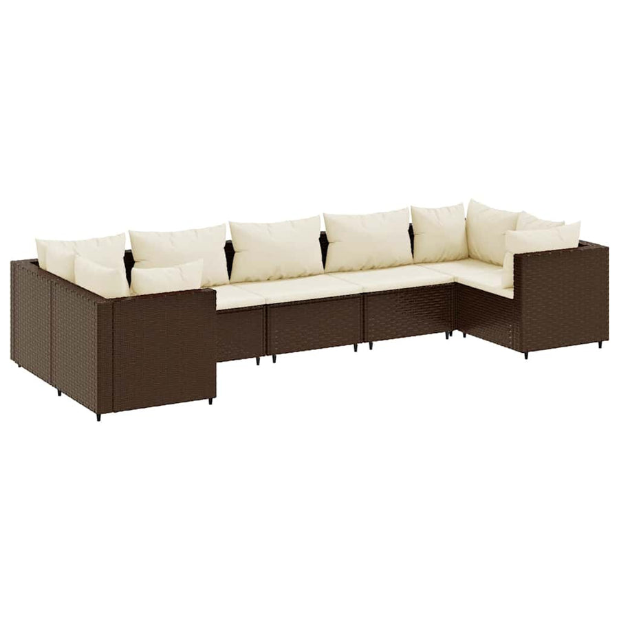7-Delige Loungeset Met Kussens Poly Rattan 1