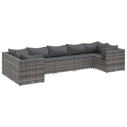 7-Delige Loungeset Met Kussens Poly Rattan 1