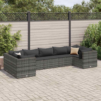 7-Delige Loungeset Met Kussens Poly Rattan 1
