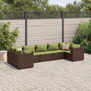 Loungeset 7-delig poly rattan bruin