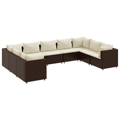 9-Delige Loungeset Met Kussens Poly Rattan 1