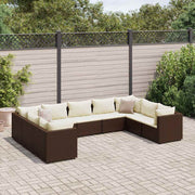 Loungeset 9-delig poly rattan bruin