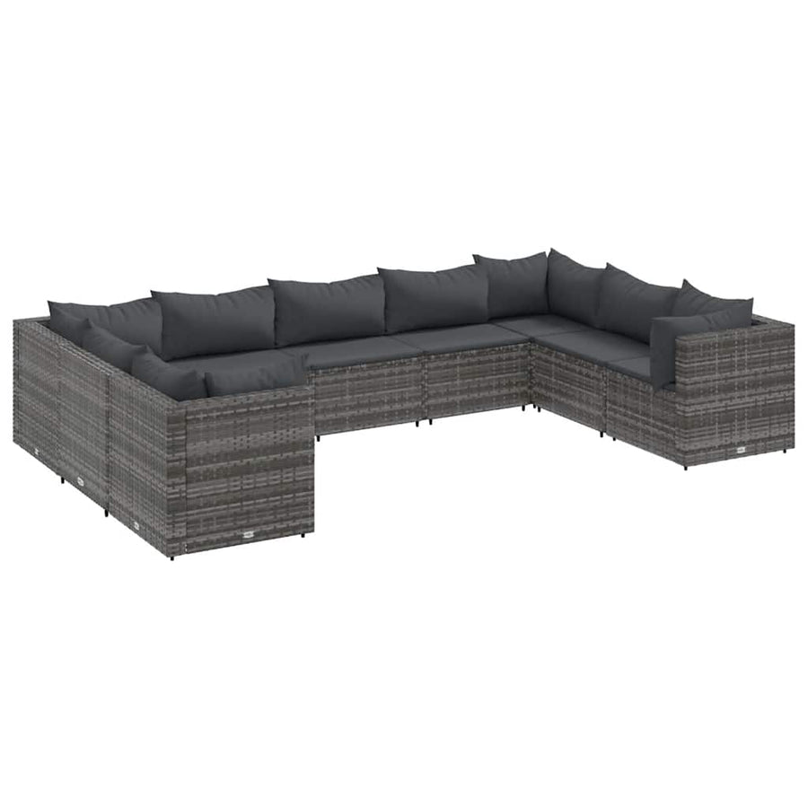 9-Delige Loungeset Met Kussens Poly Rattan 1