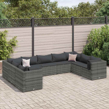 9-Delige Loungeset Met Kussens Poly Rattan 1