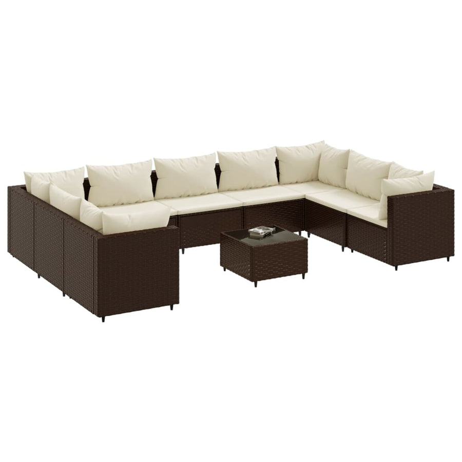 10-Delige Loungeset Met Kussens Poly Rattan 1