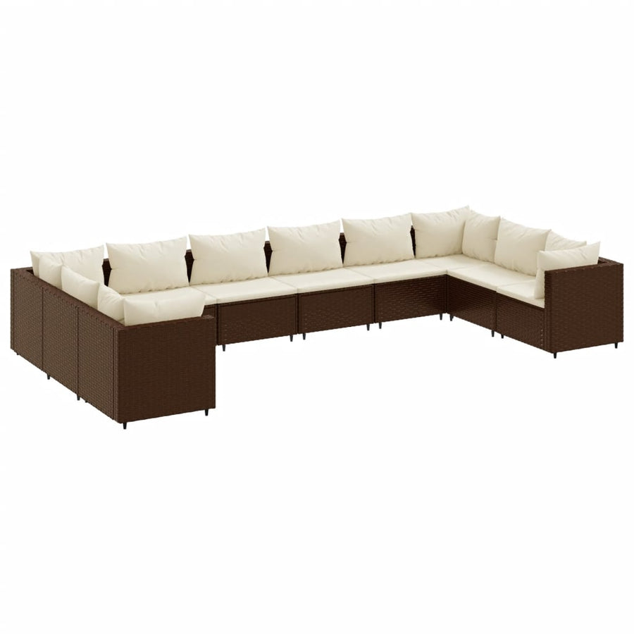 10-Delige Loungeset Met Kussens Poly Rattan 1