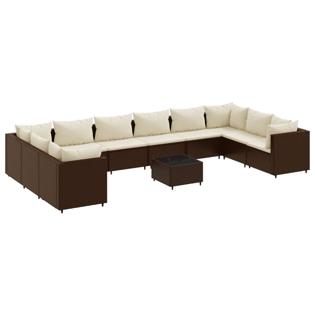 1 Loungeset Met Kussens Poly Rattan 1