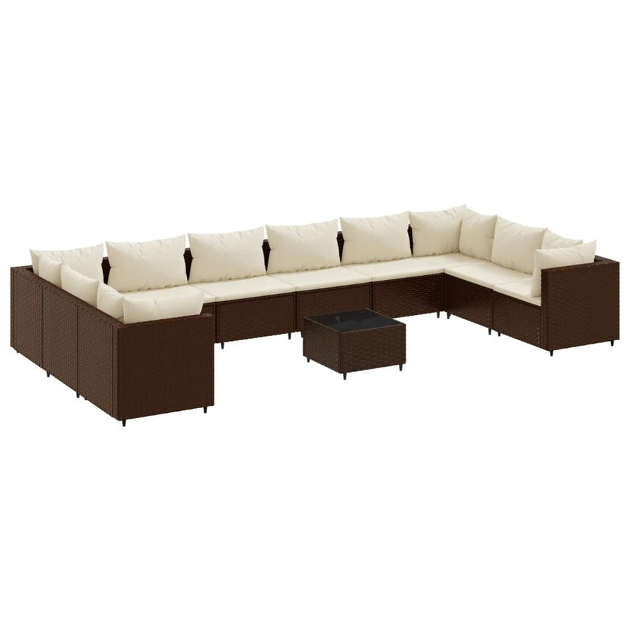 1 Loungeset Met Kussens Poly Rattan 1