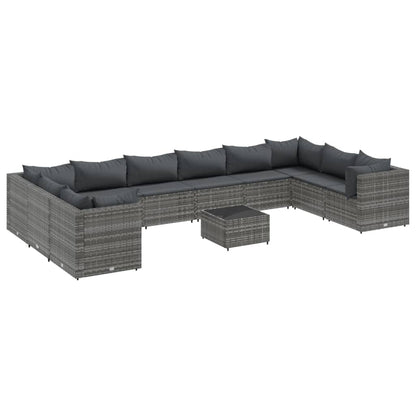 1 Loungeset Met Kussens Poly Rattan 1