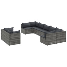 Loungeset Met Kussens Poly Rattan Grijs