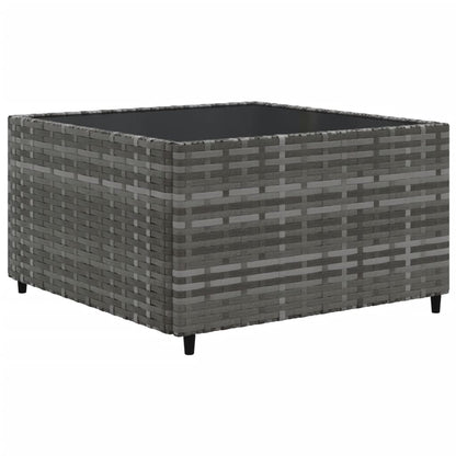 10-Delige Loungeset Met Kussens Poly Rattan Grijs