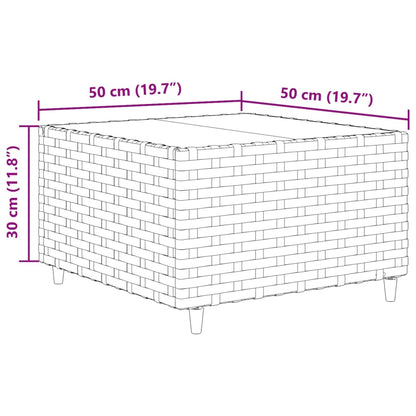 10-delige Loungeset met kussens poly rattan grijs