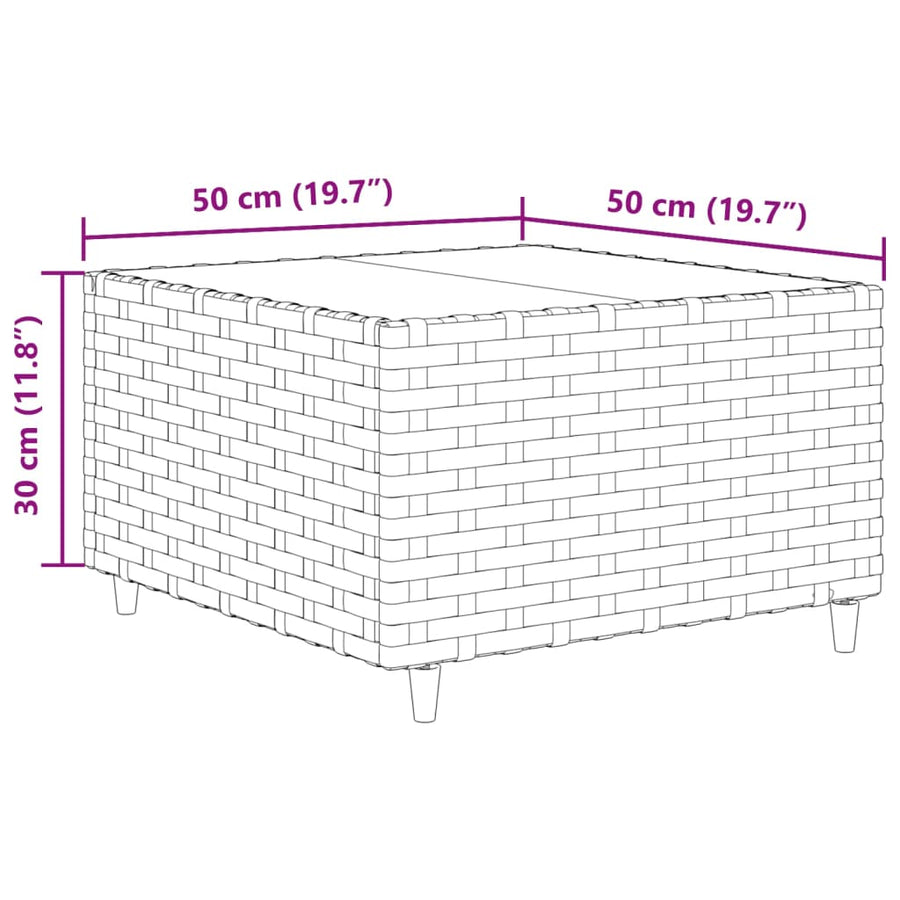 10-delige Loungeset met kussens poly rattan grijs