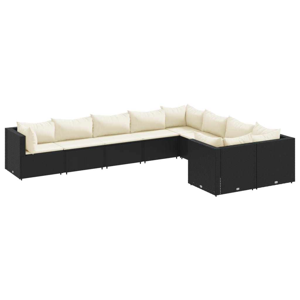 9-Delige Loungeset Met Kussens Poly Rattan 1