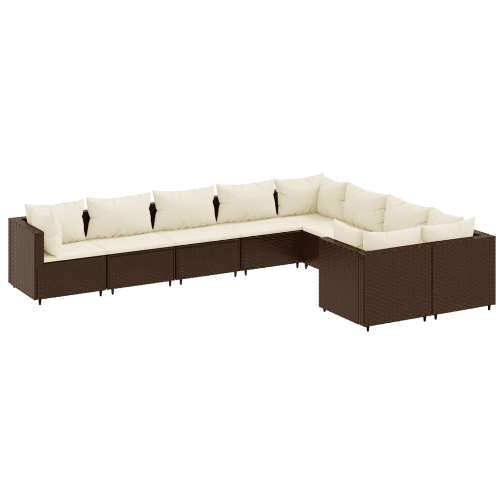 9-Delige Loungeset Met Kussens Poly Rattan 1