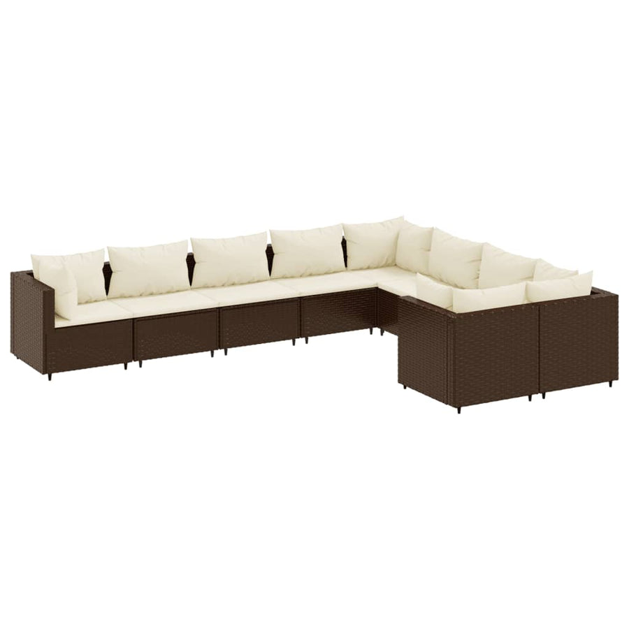 9-Delige Loungeset Met Kussens Poly Rattan 1