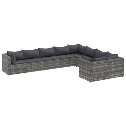 9-Delige Loungeset Met Kussens Poly Rattan 1