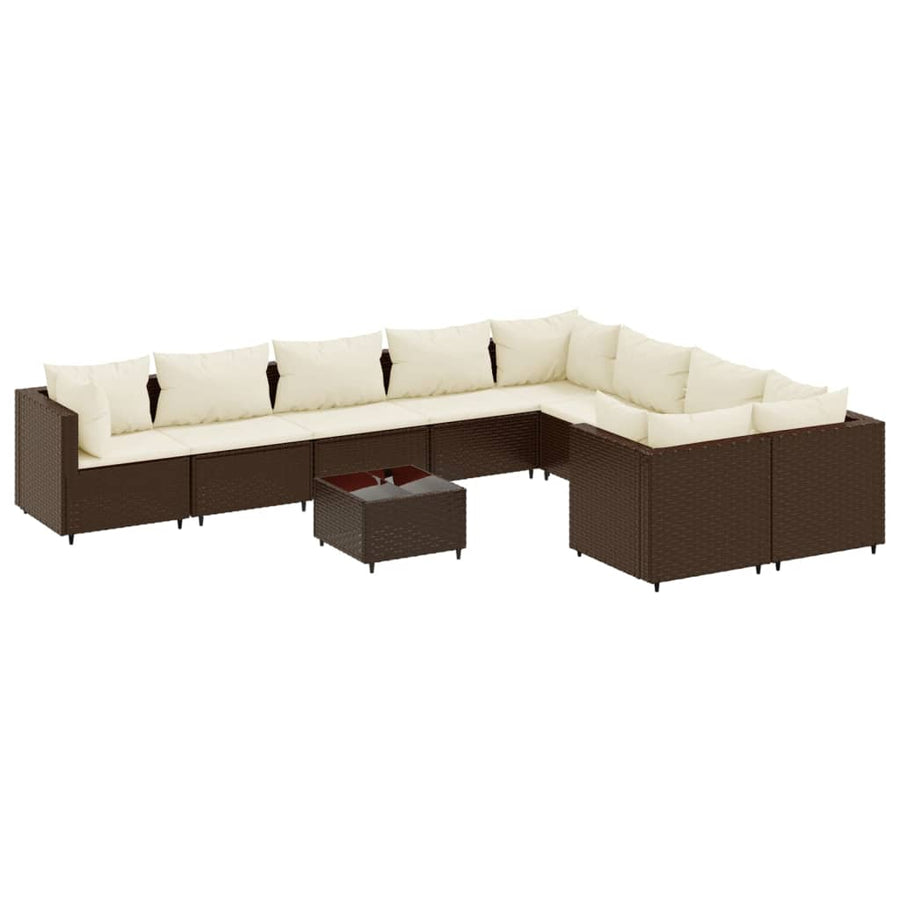 10-Delige Loungeset Met Kussens Poly Rattan 1
