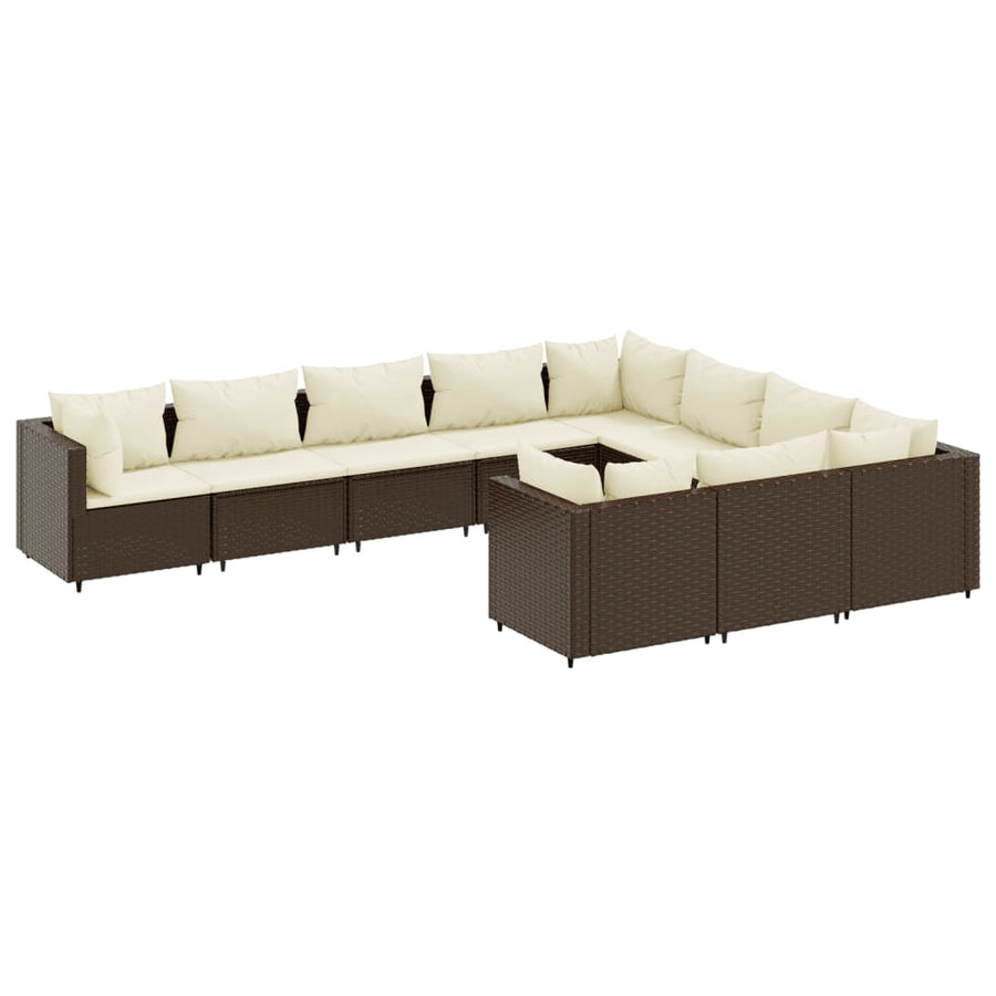 10-Delige Loungeset Met Kussens Poly Rattan 1