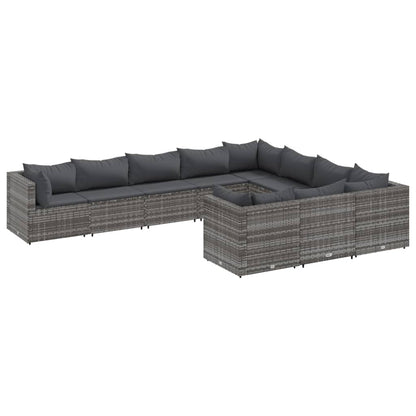 10-Delige Loungeset Met Kussens Poly Rattan 1