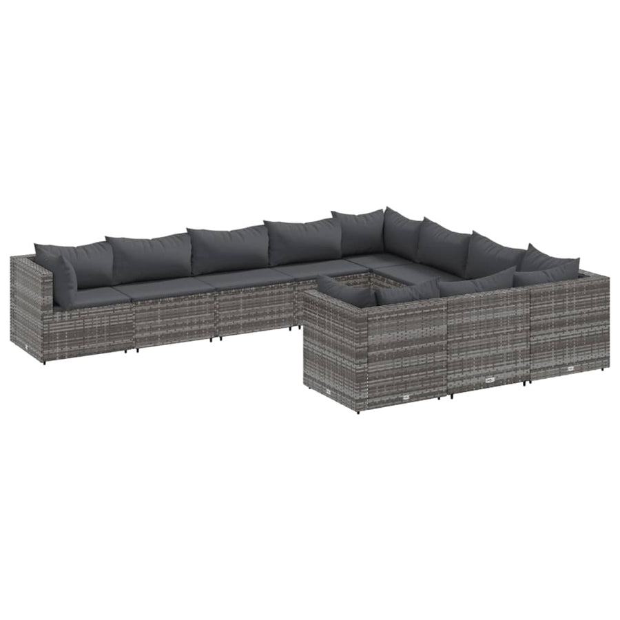 10-Delige Loungeset Met Kussens Poly Rattan 1
