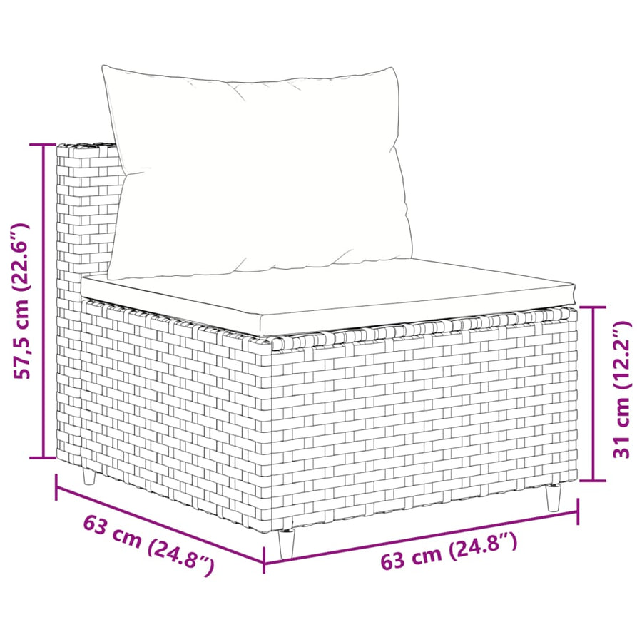 10-Delige Loungeset Met Kussens Poly Rattan 1