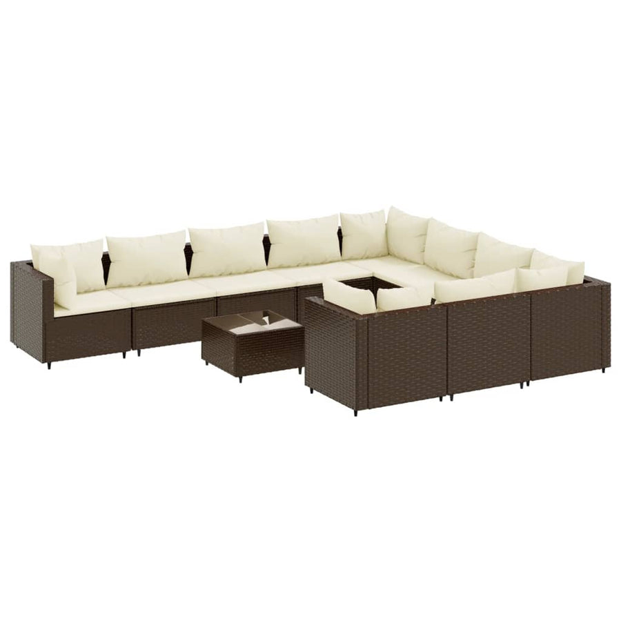 1 Loungeset Met Kussens Poly Rattan 1