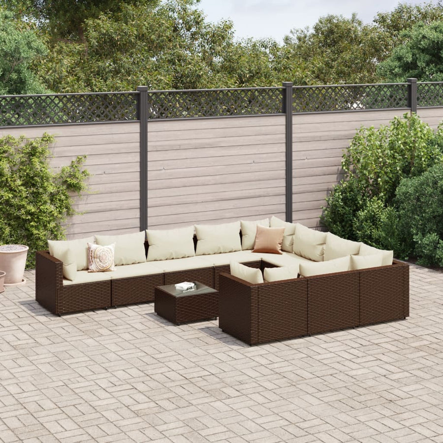 1 Loungeset Met Kussens Poly Rattan 1