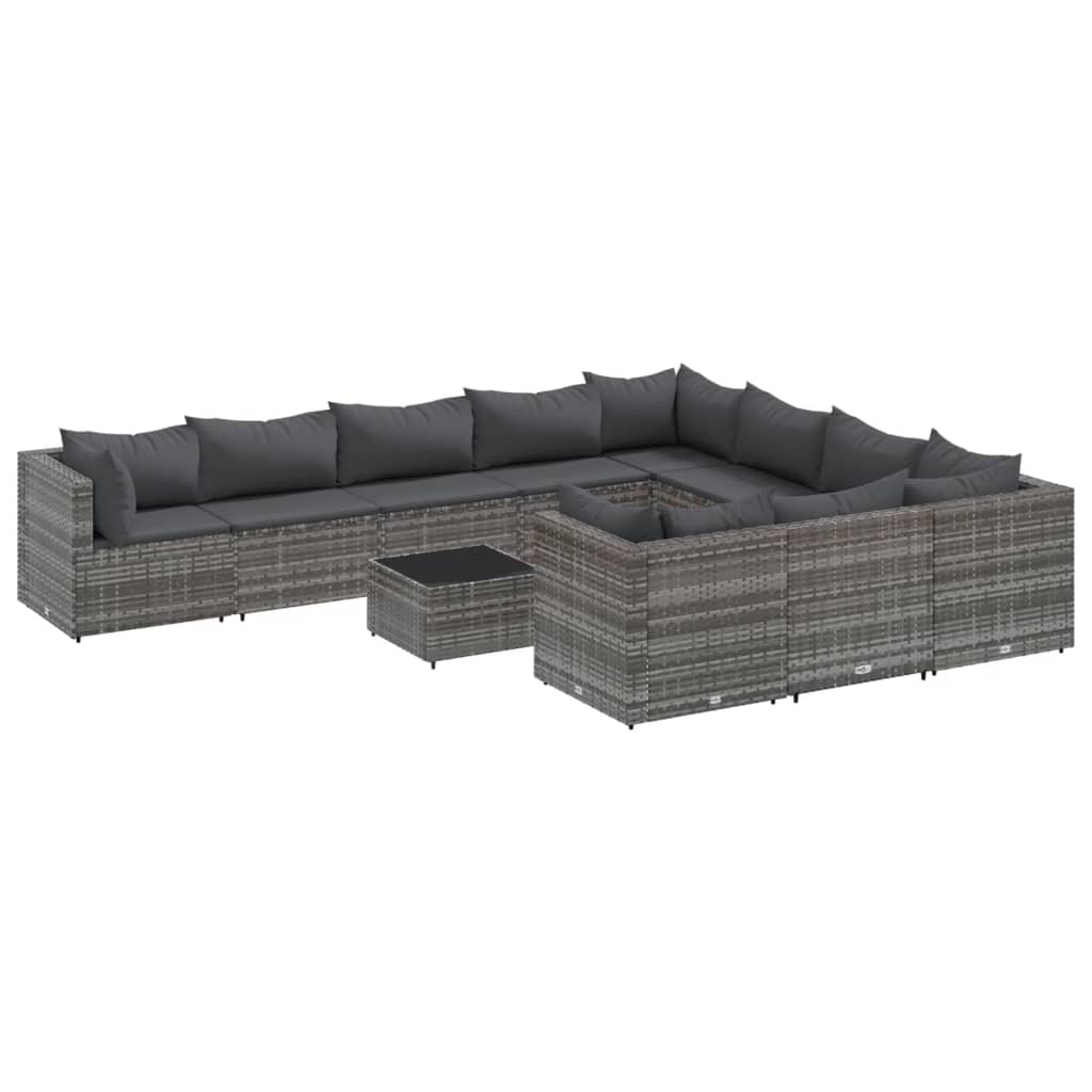 1 Loungeset Met Kussens Poly Rattan 1