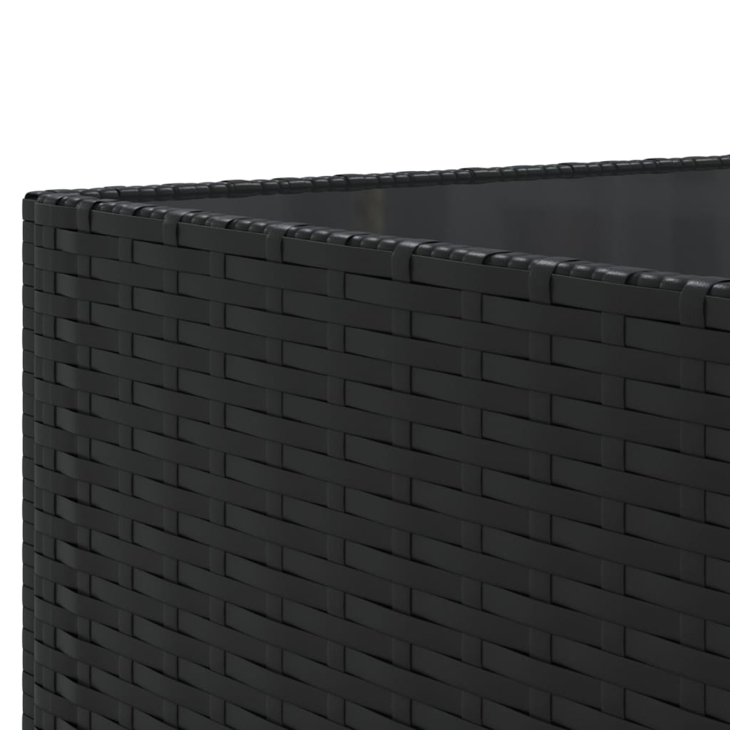 11-delige Loungeset met kussens poly rattan zwart