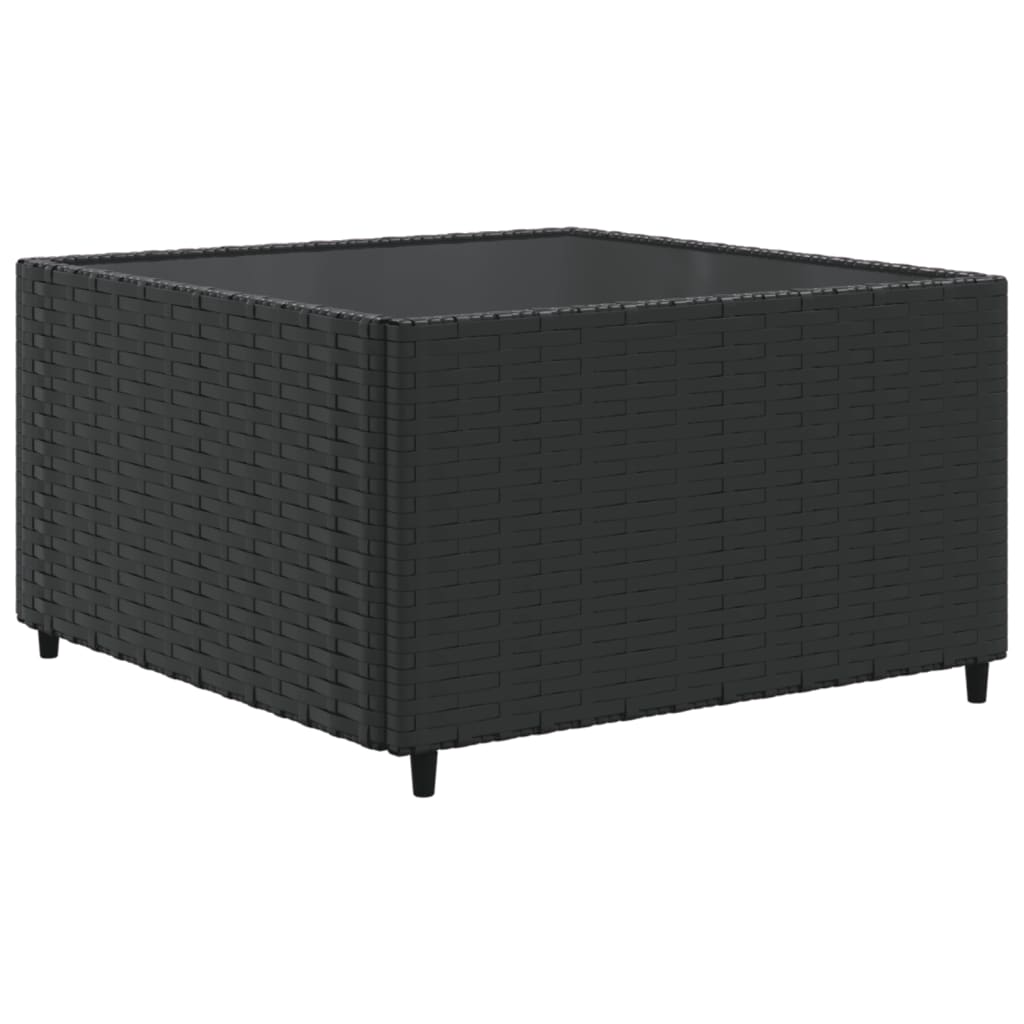 11-delige Loungeset met kussens poly rattan zwart