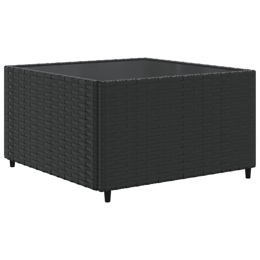 11-delige Loungeset met kussens poly rattan zwart