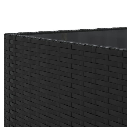 11-delige Loungeset met kussens poly rattan zwart