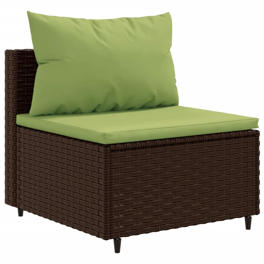 11-delige Loungeset met kussens poly rattan bruin