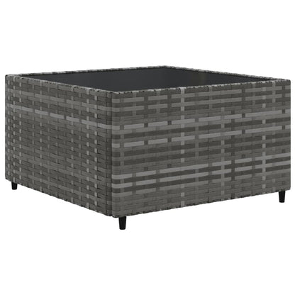 11-delige Loungeset met kussens poly rattan grijs