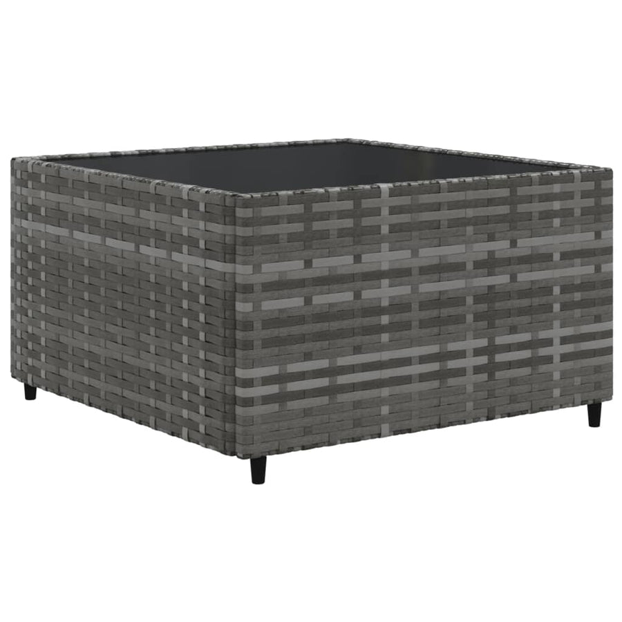 11-delige Loungeset met kussens poly rattan grijs