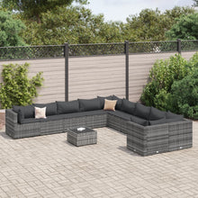 11-Delige Loungeset Met Kussens Poly Rattan Grijs