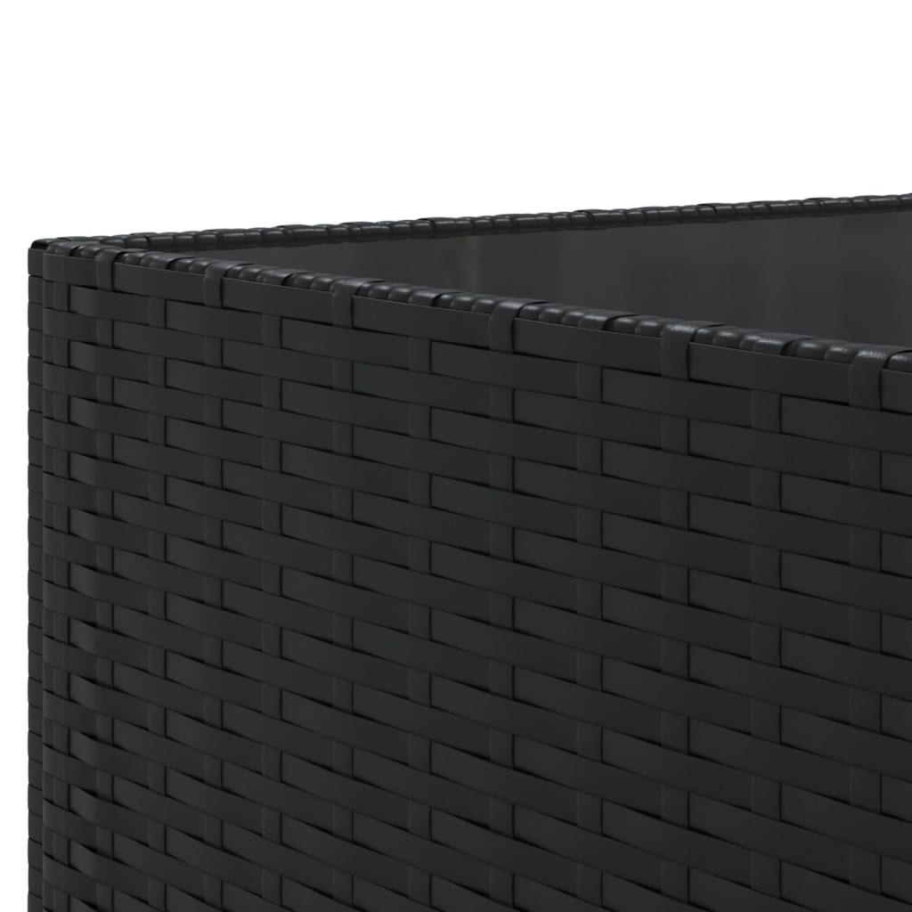 11-delige Loungeset met kussens poly rattan zwart