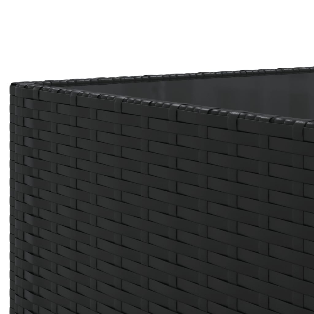 11-delige Loungeset met kussens poly rattan zwart