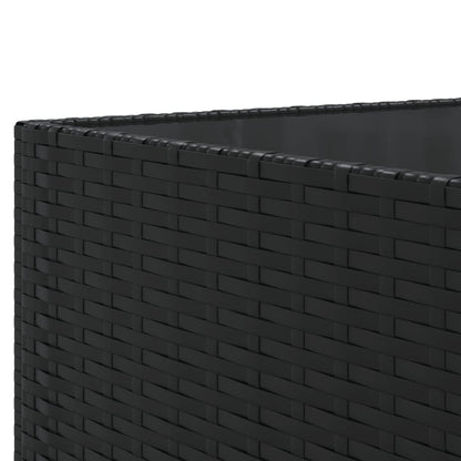 11-delige Loungeset met kussens poly rattan zwart