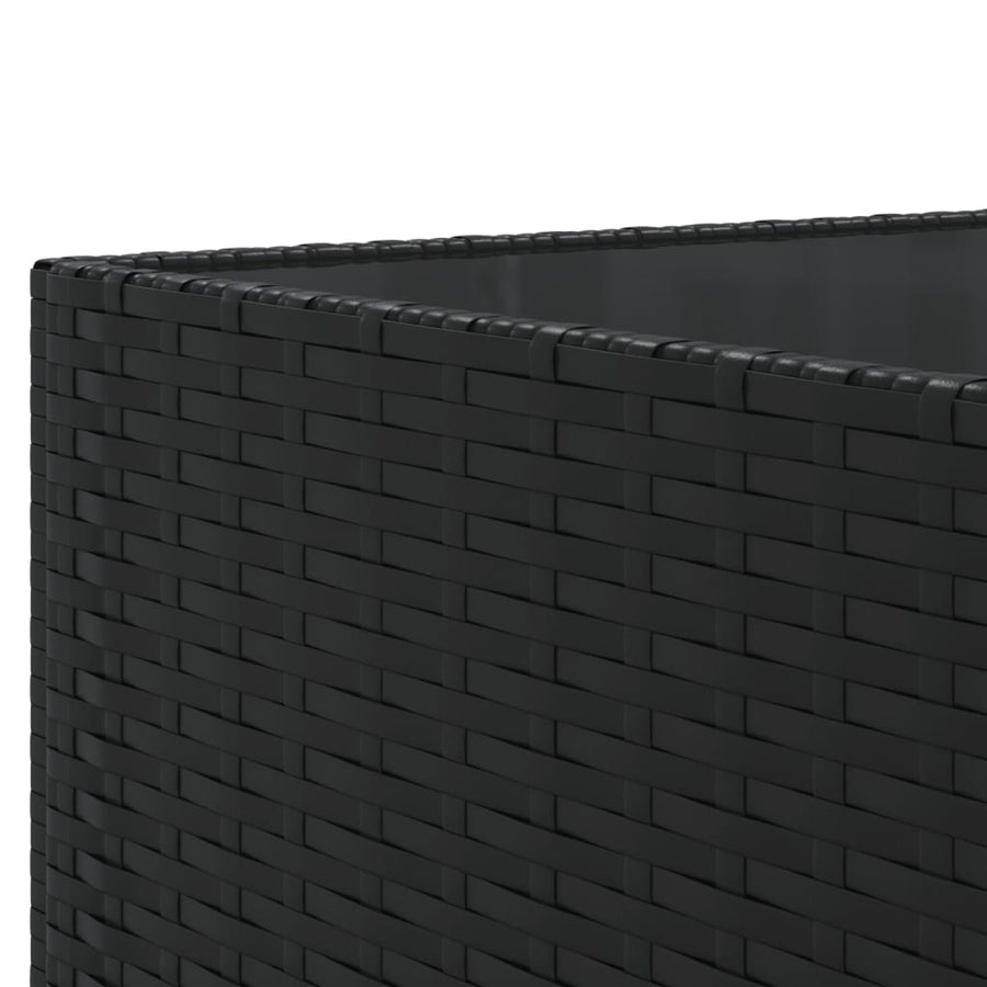 11-delige Loungeset met kussens poly rattan zwart