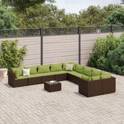 Loungeset 11-delig poly rattan bruin