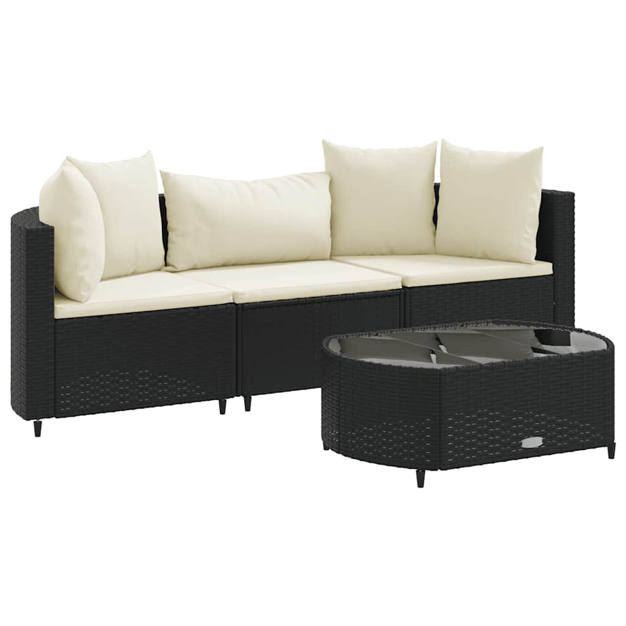 4-Delige Loungeset Met Kussens Poly Rattan 3