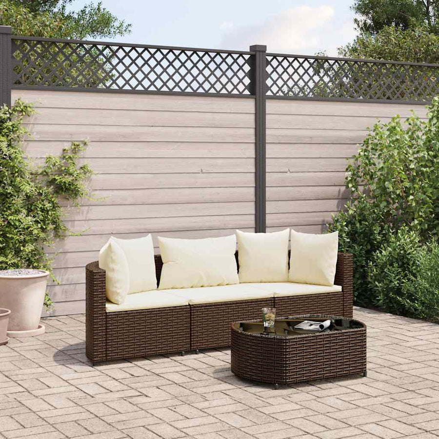 4-Delige Loungeset Met Kussens Poly Rattan 3
