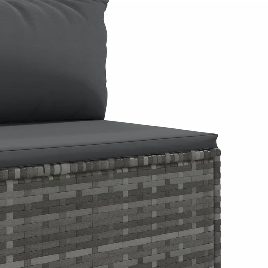 4-delige Loungeset met kussens poly rattan grijs