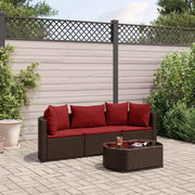 Loungeset poly rattan 4-delig bruin