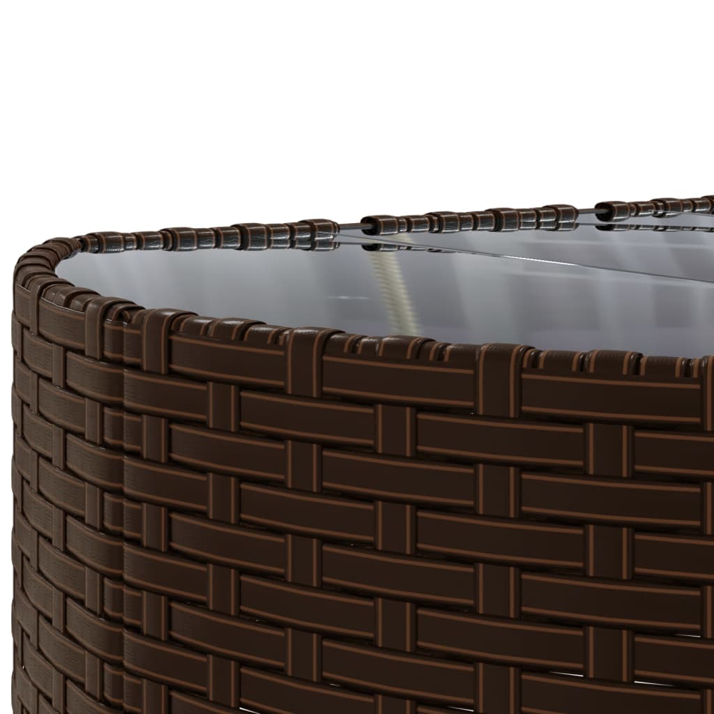4-delige Loungeset met kussens poly rattan bruin