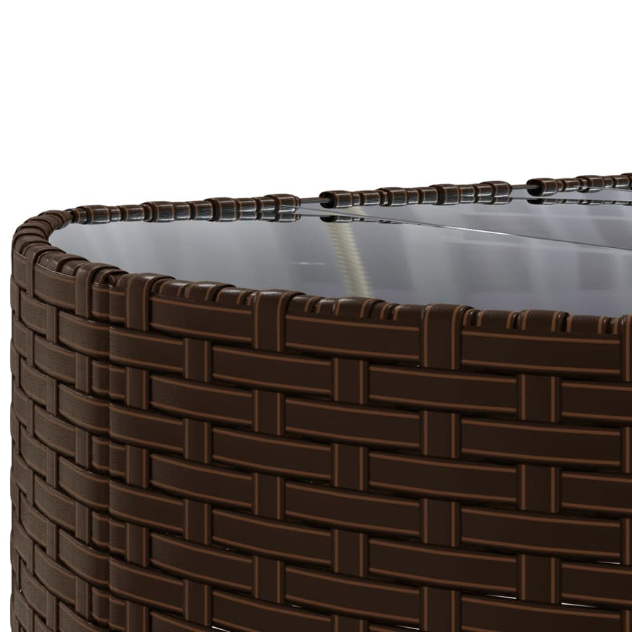 4-delige Loungeset met kussens poly rattan bruin