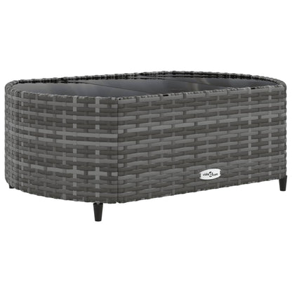 5-delige Loungeset met kussens poly rattan grijs